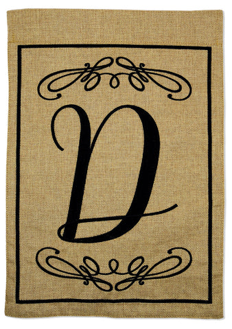 Classic D Burlap - Simply Beauty Interests Vertical Applique Decorative Flags HGE80282 Imported