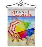 Life's A Beach - Beach Coastal Vertical Impressions Decorative Flags HG106096 Made In USA