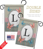 Butterflies L Initial - Bugs & Frogs Garden Friends Vertical Impressions Decorative Flags HG130142 Made In USA