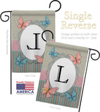 Butterflies L Initial - Bugs & Frogs Garden Friends Vertical Impressions Decorative Flags HG130142 Made In USA