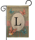 Butterflies L Initial - Bugs & Frogs Garden Friends Vertical Impressions Decorative Flags HG130142 Made In USA