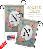 Butterflies N Initial - Bugs & Frogs Garden Friends Vertical Impressions Decorative Flags HG130144 Made In USA
