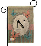 Butterflies N Initial - Bugs & Frogs Garden Friends Vertical Impressions Decorative Flags HG130144 Made In USA