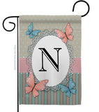 Butterflies N Initial - Bugs & Frogs Garden Friends Vertical Impressions Decorative Flags HG130144 Made In USA