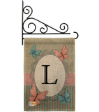 Butterflies L Initial - Bugs & Frogs Garden Friends Vertical Impressions Decorative Flags HG130142 Made In USA