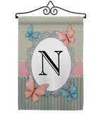 Butterflies N Initial - Bugs & Frogs Garden Friends Vertical Impressions Decorative Flags HG130144 Made In USA