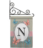 Butterflies N Initial - Bugs & Frogs Garden Friends Vertical Impressions Decorative Flags HG130144 Made In USA