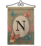 Butterflies N Initial - Bugs & Frogs Garden Friends Vertical Impressions Decorative Flags HG130144 Made In USA