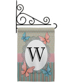 Butterflies W Initial - Bugs & Frogs Garden Friends Vertical Impressions Decorative Flags HG130153 Made In USA