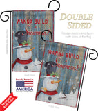 Build a Snowman - Christmas Winter Vertical Impressions Decorative Flags HG114176 Made In USA