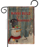 Build a Snowman - Christmas Winter Vertical Impressions Decorative Flags HG114176 Made In USA