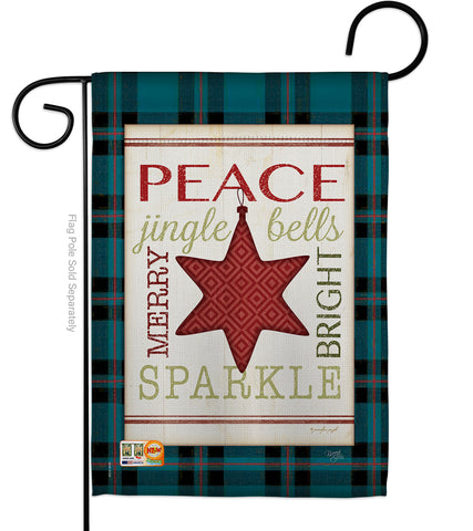 Merry with Brighting Stars - Christmas Winter Vertical Impressions Decorative Flags HG114179 Made In USA