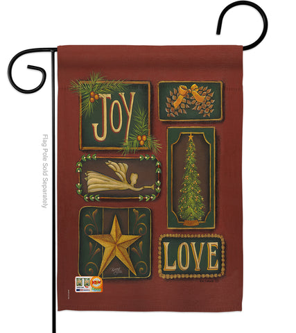 Joy and Love - Christmas Winter Vertical Impressions Decorative Flags HG114184 Made In USA