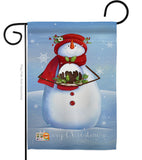 Warm Wish Snowman - Christmas Winter Vertical Impressions Decorative Flags HG114188 Made In USA