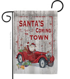 Santa's Coming to Town - Christmas Winter Vertical Impressions Decorative Flags HG114190 Made In USA