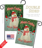 Keep Calm Build Snowmen - Christmas Winter Vertical Impressions Decorative Flags HG114198 Made In USA
