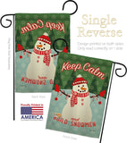 Keep Calm Build Snowmen - Christmas Winter Vertical Impressions Decorative Flags HG114198 Made In USA