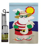 Tropical Santa - Christmas Winter Vertical Impressions Decorative Flags HG114062 Made In USA