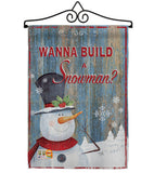 Build a Snowman - Christmas Winter Vertical Impressions Decorative Flags HG114176 Made In USA