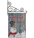 Build a Snowman - Christmas Winter Vertical Impressions Decorative Flags HG114176 Made In USA