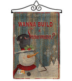 Build a Snowman - Christmas Winter Vertical Impressions Decorative Flags HG114176 Made In USA