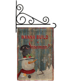 Build a Snowman - Christmas Winter Vertical Impressions Decorative Flags HG114176 Made In USA