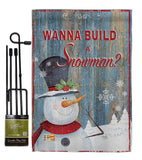 Build a Snowman - Christmas Winter Vertical Impressions Decorative Flags HG114176 Made In USA