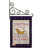 Believe in Joy of Sleigh - Christmas Winter Vertical Impressions Decorative Flags HG114181 Made In USA