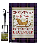 Believe in Joy of Sleigh - Christmas Winter Vertical Impressions Decorative Flags HG114181 Made In USA