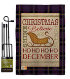 Believe in Joy of Sleigh - Christmas Winter Vertical Impressions Decorative Flags HG114181 Made In USA