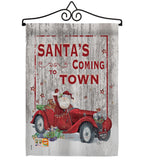 Santa's Coming to Town - Christmas Winter Vertical Impressions Decorative Flags HG114190 Made In USA