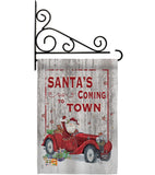 Santa's Coming to Town - Christmas Winter Vertical Impressions Decorative Flags HG114190 Made In USA
