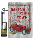 Santa's Coming to Town - Christmas Winter Vertical Impressions Decorative Flags HG114190 Made In USA