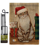 Christmas Kitty - Christmas Winter Vertical Impressions Decorative Flags HG114192 Made In USA