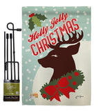 Holly Jolly Christmas - Christmas Winter Vertical Impressions Decorative Flags HG114197 Made In USA