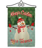 Keep Calm Build Snowmen - Christmas Winter Vertical Impressions Decorative Flags HG114198 Made In USA