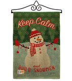 Keep Calm Build Snowmen - Christmas Winter Vertical Impressions Decorative Flags HG114198 Made In USA