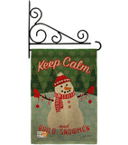 Keep Calm Build Snowmen - Christmas Winter Vertical Impressions Decorative Flags HG114198 Made In USA