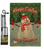 Keep Calm Build Snowmen - Christmas Winter Vertical Impressions Decorative Flags HG114198 Made In USA