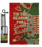 Season Sweet Kisses - Christmas Winter Vertical Impressions Decorative Flags HG114199 Made In USA