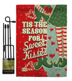 Season Sweet Kisses - Christmas Winter Vertical Impressions Decorative Flags HG114199 Made In USA