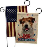 Patriotic Parson Russell Terrier - Pets Nature Vertical Impressions Decorative Flags HG120102 Made In USA