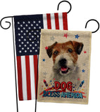Patriotic Parson Russell Terrier - Pets Nature Vertical Impressions Decorative Flags HG120102 Made In USA
