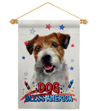 Patriotic Parson Russell Terrier - Pets Nature Vertical Impressions Decorative Flags HG120102 Made In USA