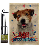 Patriotic Parson Russell Terrier - Pets Nature Vertical Impressions Decorative Flags HG120102 Made In USA