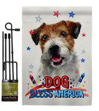 Patriotic Parson Russell Terrier - Pets Nature Vertical Impressions Decorative Flags HG120102 Made In USA