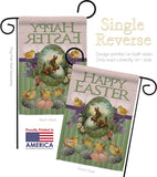 Bunny with Chicks - Easter Spring Vertical Impressions Decorative Flags HG103053 Made In USA
