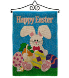 Happy Bunny - Easter Spring Vertical Impressions Decorative Flags HG103029 Made In USA