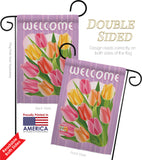 Welcome Tulips - Floral Spring Vertical Impressions Decorative Flags HG104066 Imported