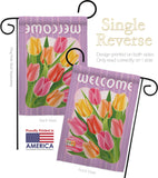 Welcome Tulips - Floral Spring Vertical Impressions Decorative Flags HG104066 Imported